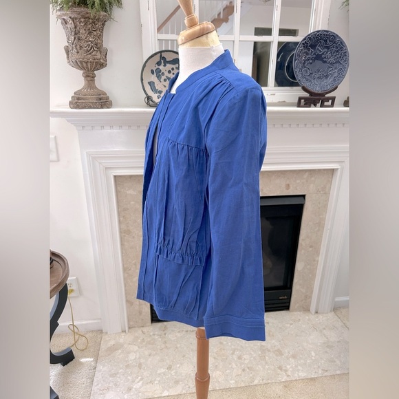 NWT Chicos Puckered Linen Blue Women's Jacket - Picture 4 of 8